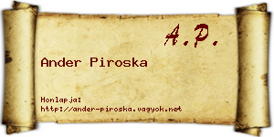 Ander Piroska névjegykártya